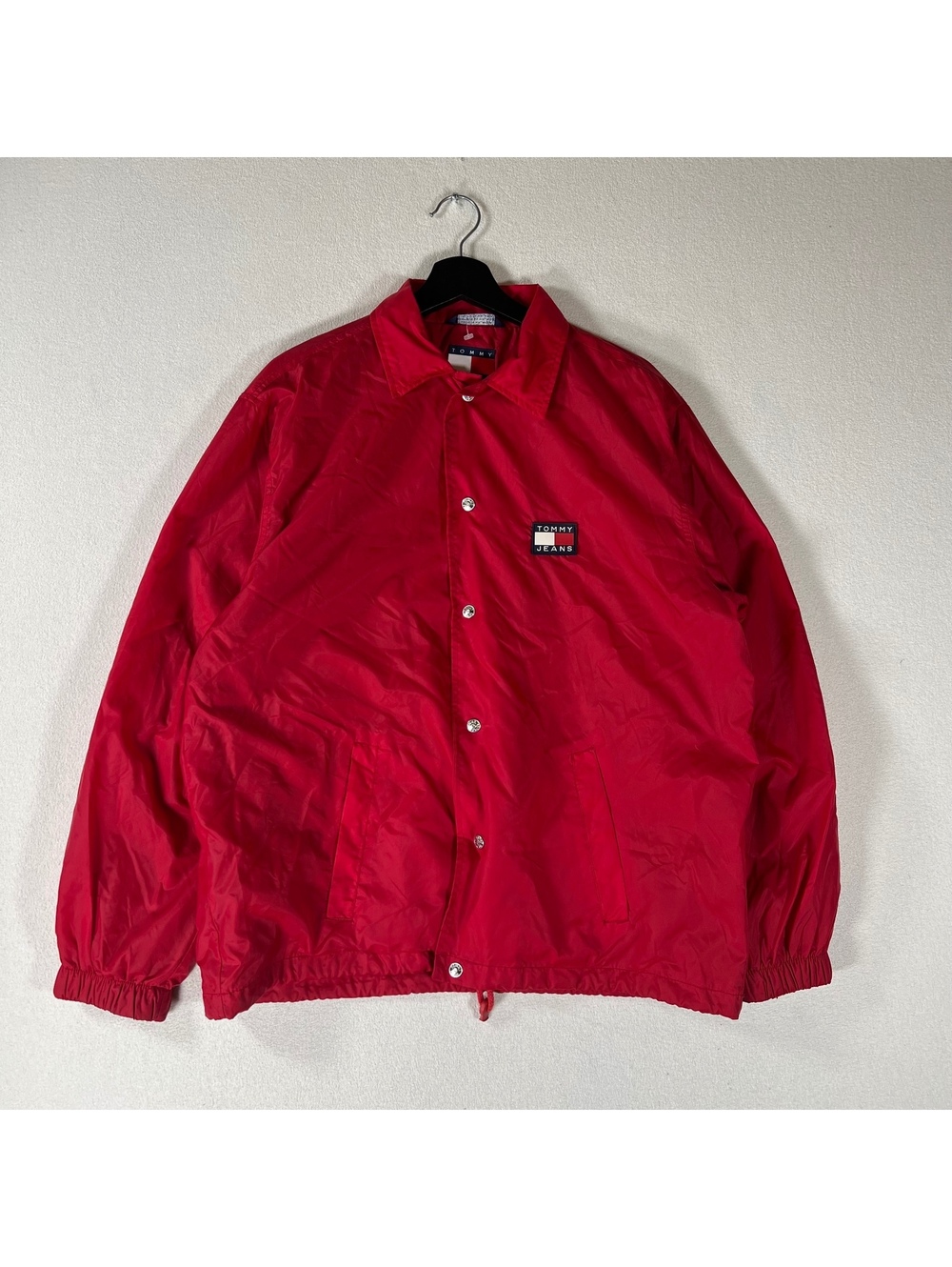 Vintage 90s Tommy Jeans red windbreaker jacket Size Small